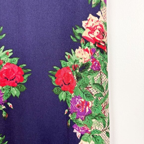 One Clothing Womens Floral Halter Dress Size Small Navy Garden Print - Picture 5 of 5